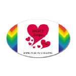NANCE Sings To Me Live Oval Sticker with Rainbow and Red Hearts